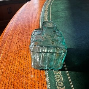 Antique Vintage Victorian Glass Inkwell